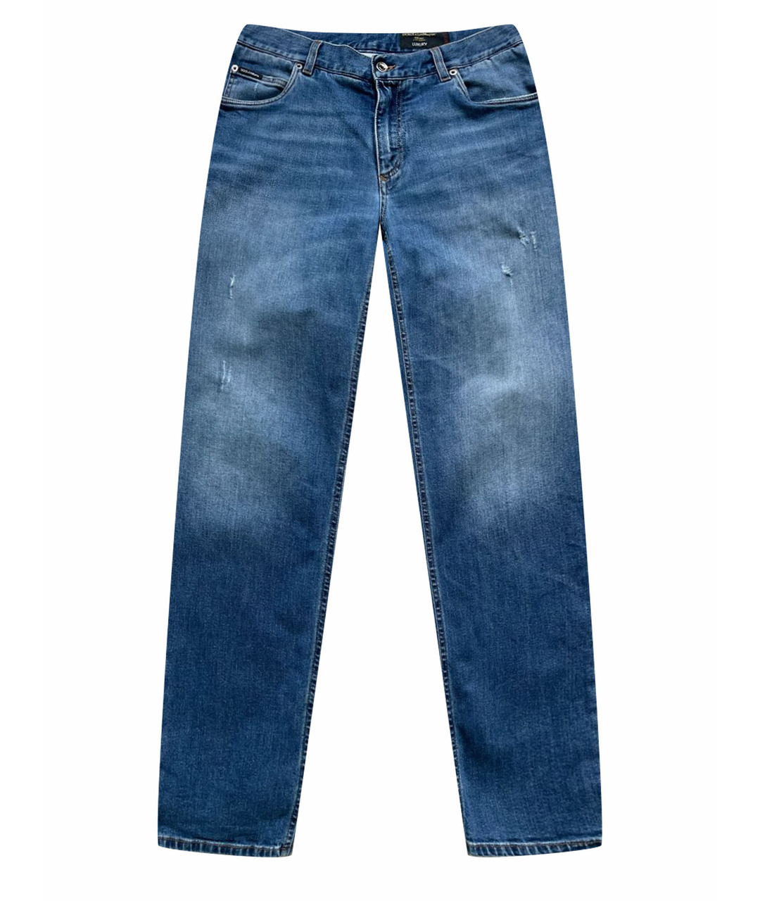 DOLCE&GABBANA Синие хлопковые прямые джинсы, фото 1