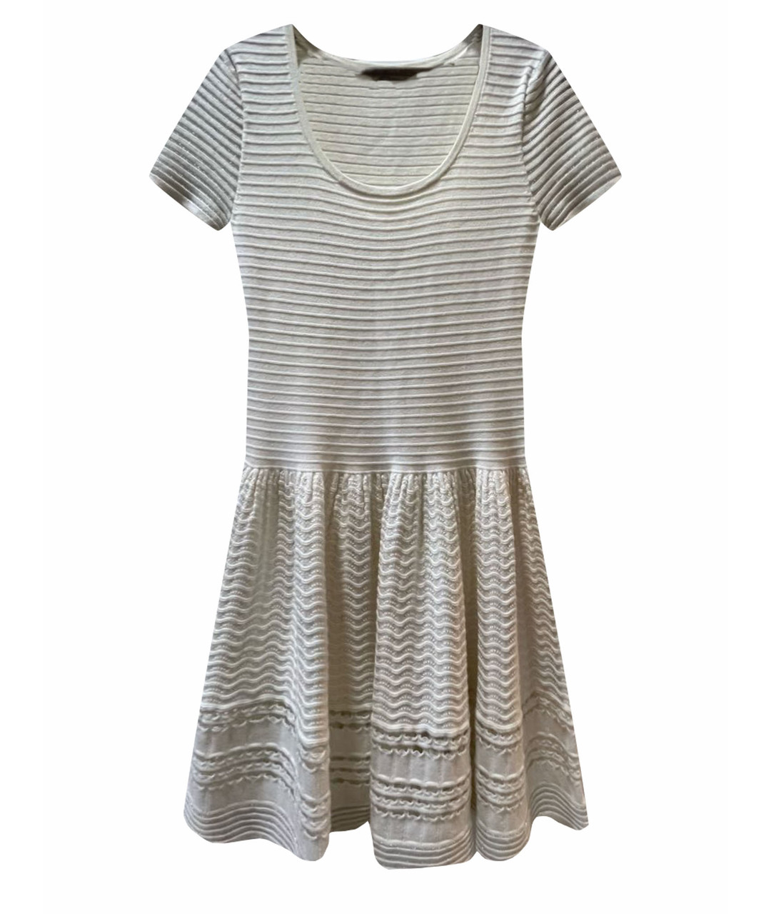 SANDRO Белое хлопко-эластановое повседневное платье, фото 1