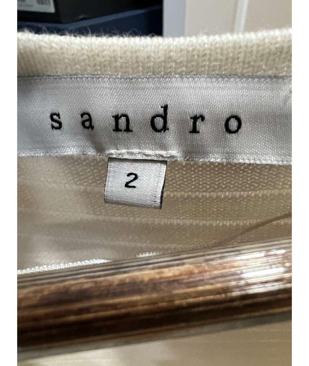 SANDRO Белое хлопко-эластановое повседневное платье, фото 7