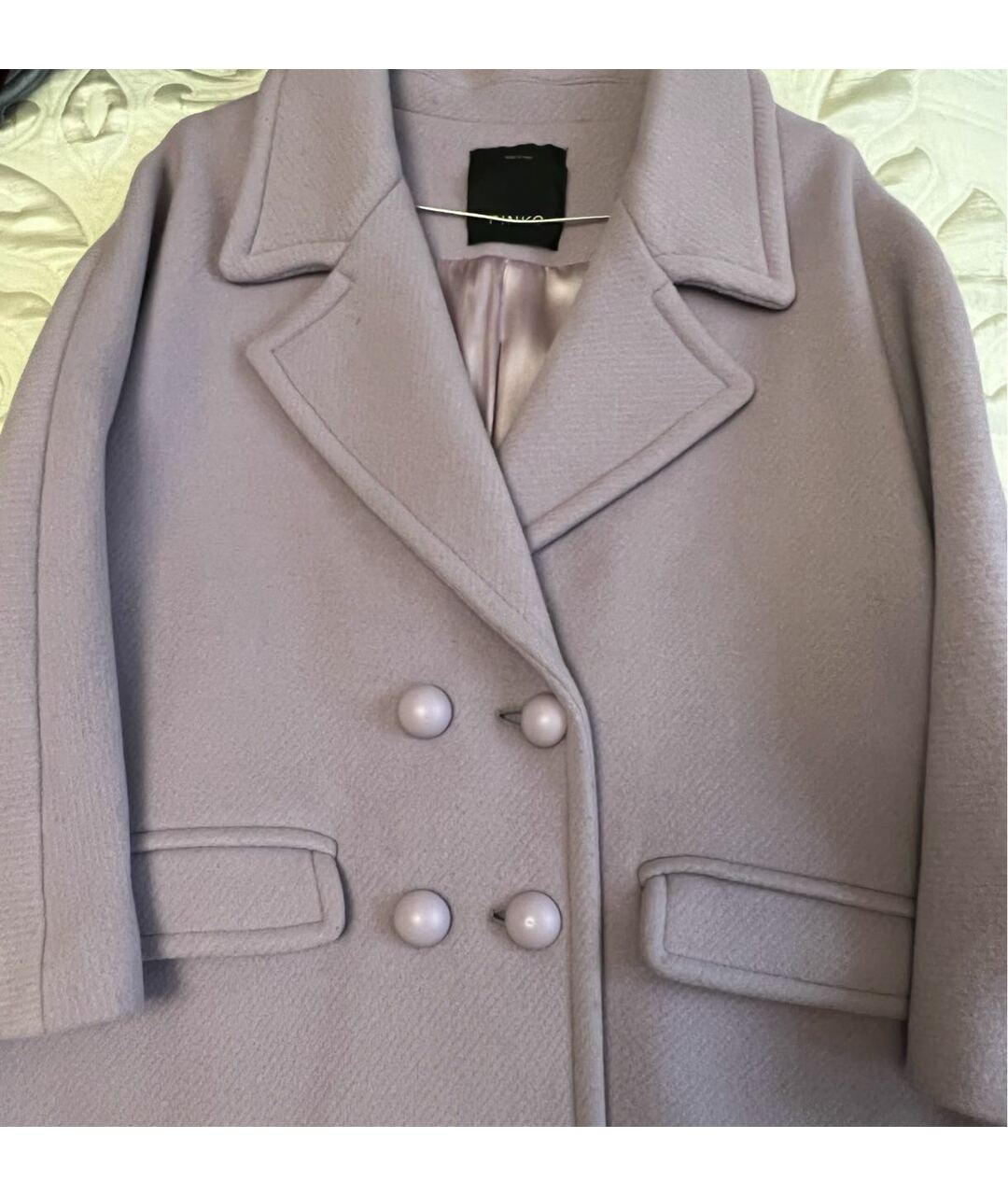PINKO Фиолетовое кашемировое пальто, фото 4