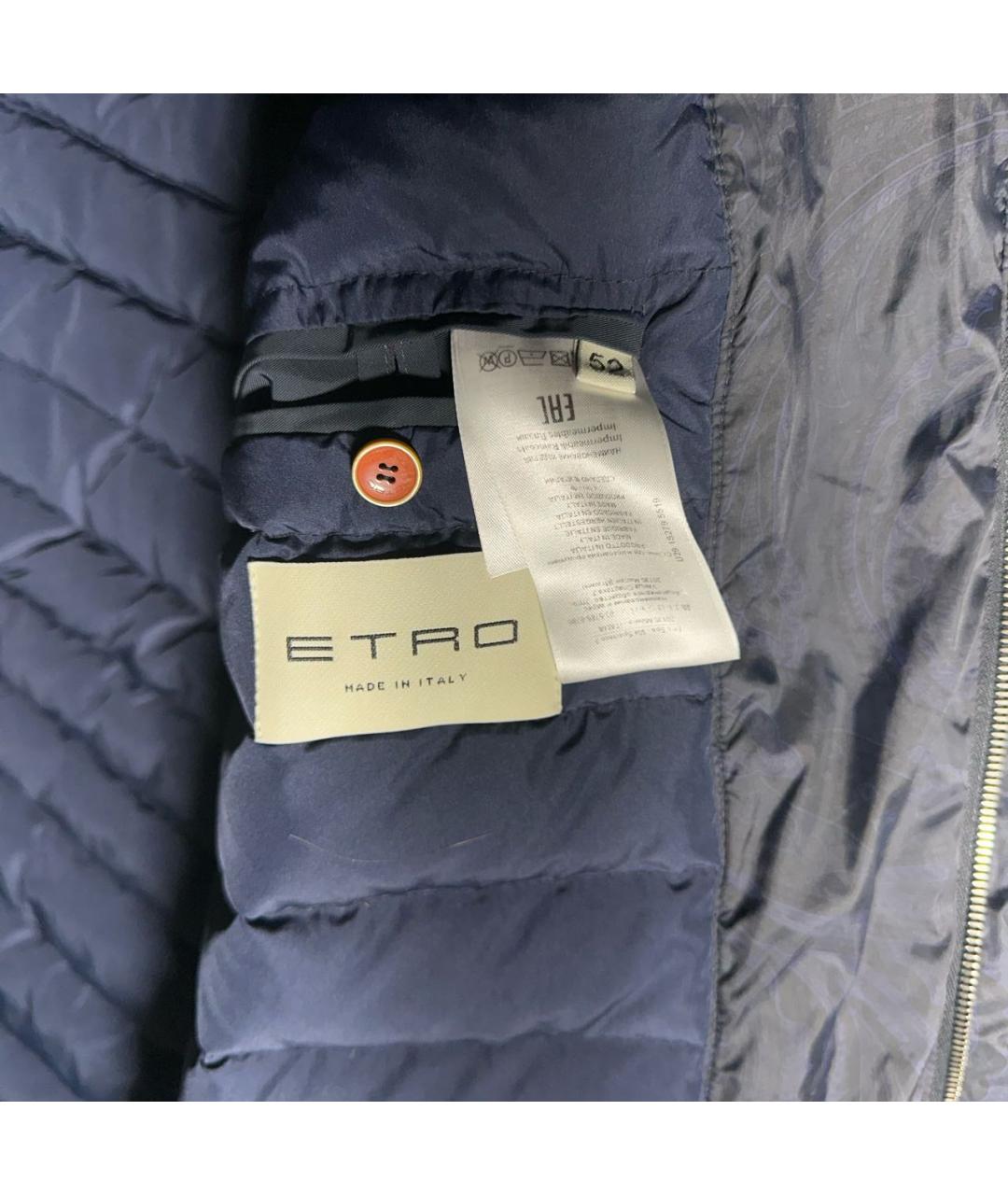 ETRO Темно-синий полиамидовый пуховик, фото 6