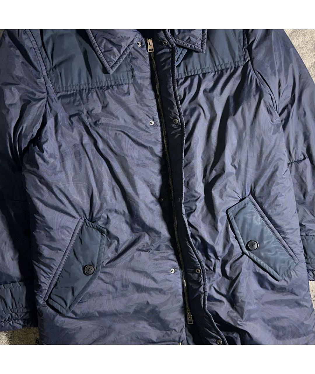 ETRO Темно-синий полиамидовый пуховик, фото 4