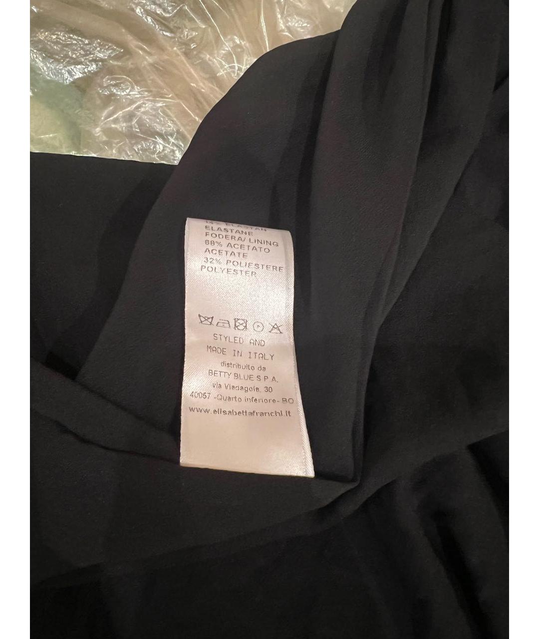 ELISABETTA FRANCHI Черное полиэстеровое вечернее платье, фото 6