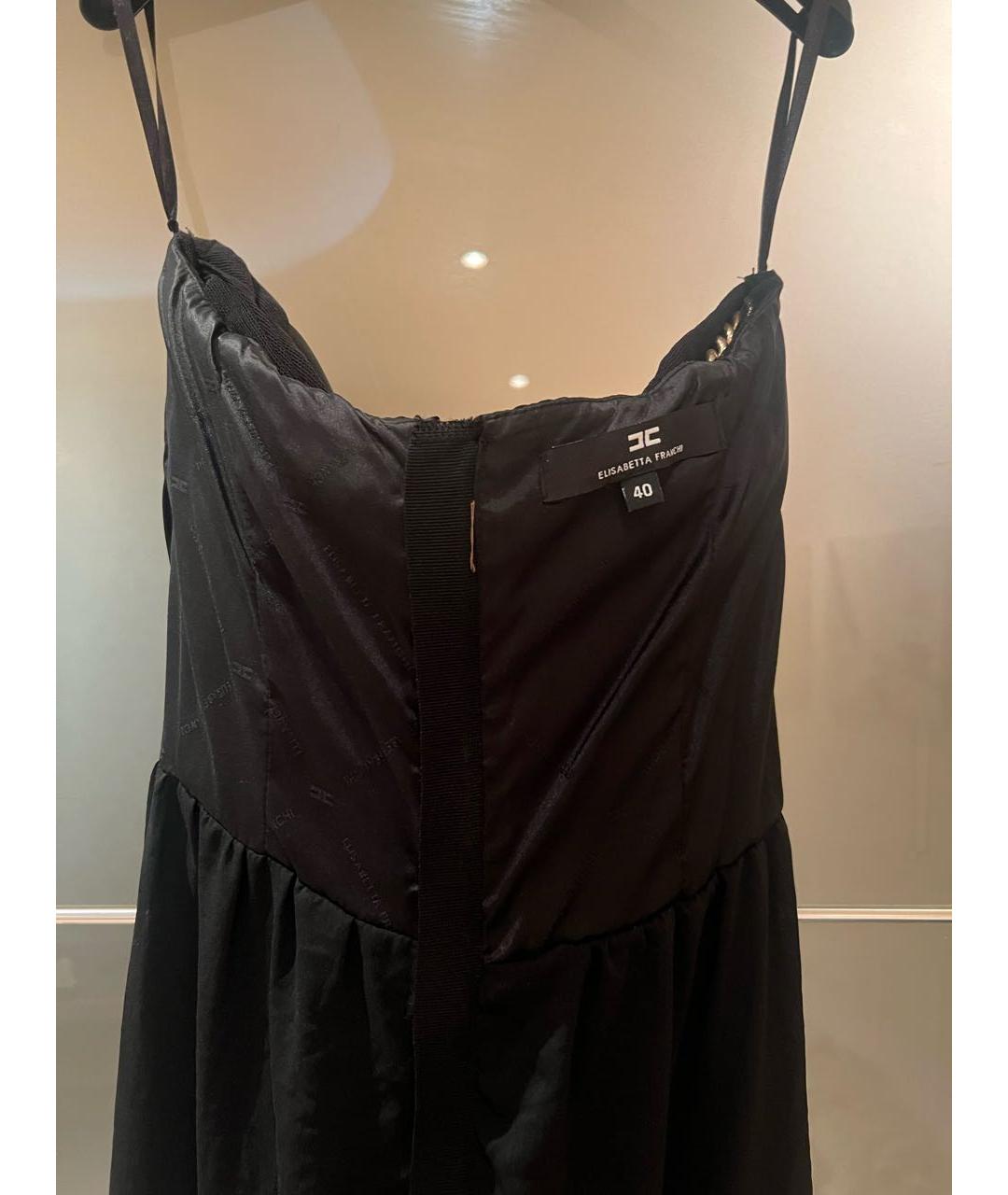 ELISABETTA FRANCHI Черное полиэстеровое вечернее платье, фото 3