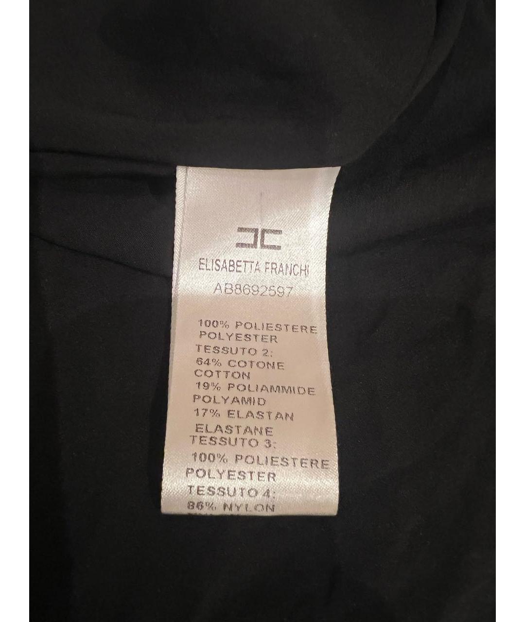 ELISABETTA FRANCHI Черное полиэстеровое вечернее платье, фото 7