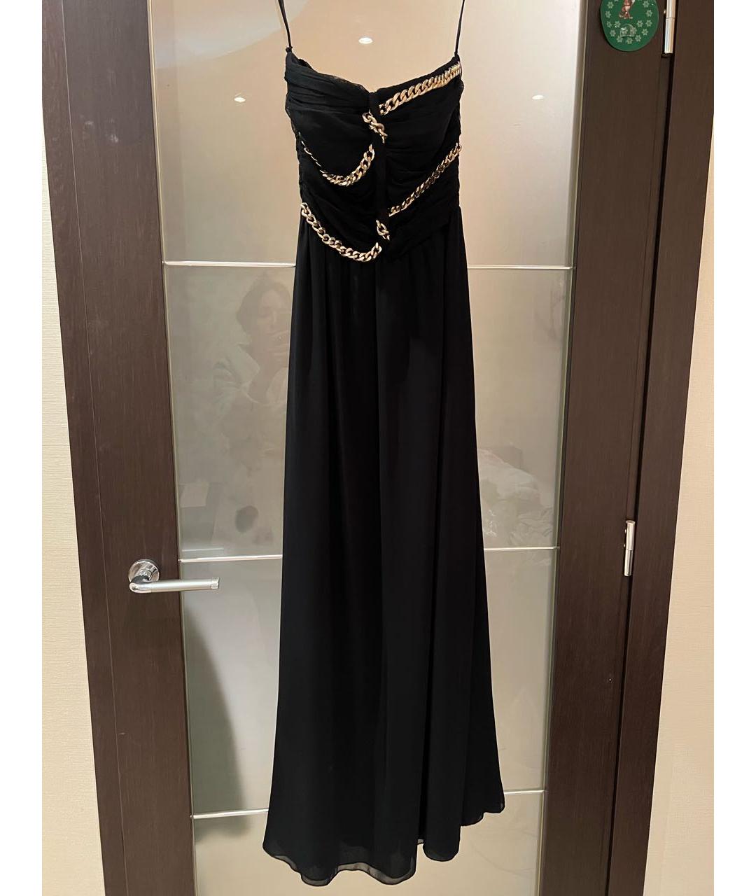 ELISABETTA FRANCHI Черное полиэстеровое вечернее платье, фото 8