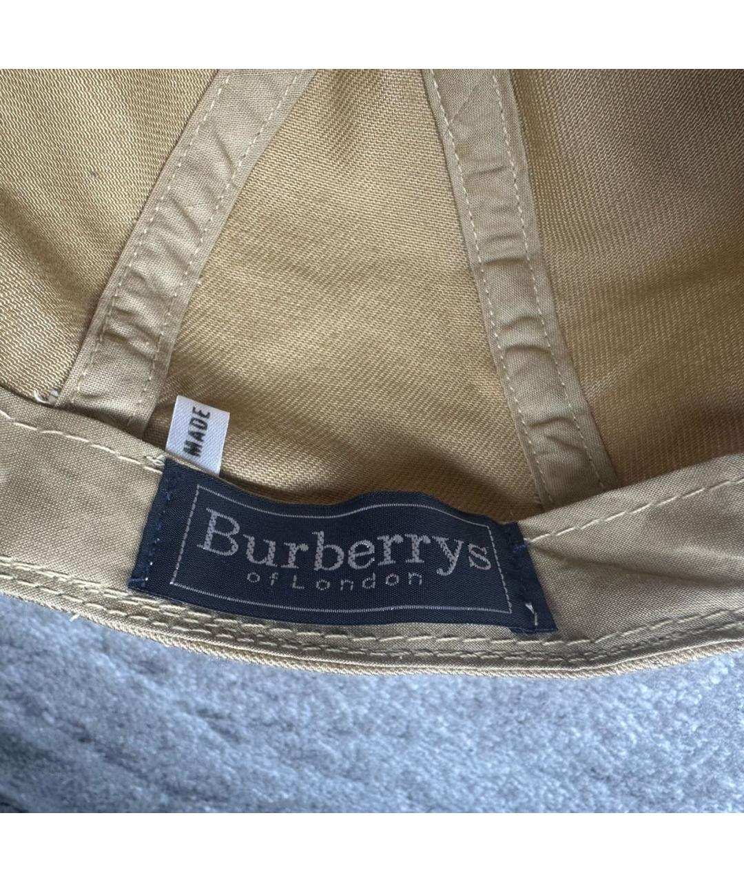BURBERRY Бежевая хлопковая кепка/бейсболка, фото 4