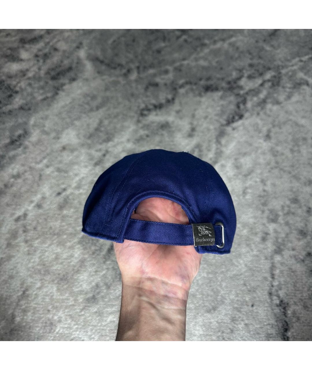 BURBERRY Темно-синяя хлопковая кепка/бейсболка, фото 3