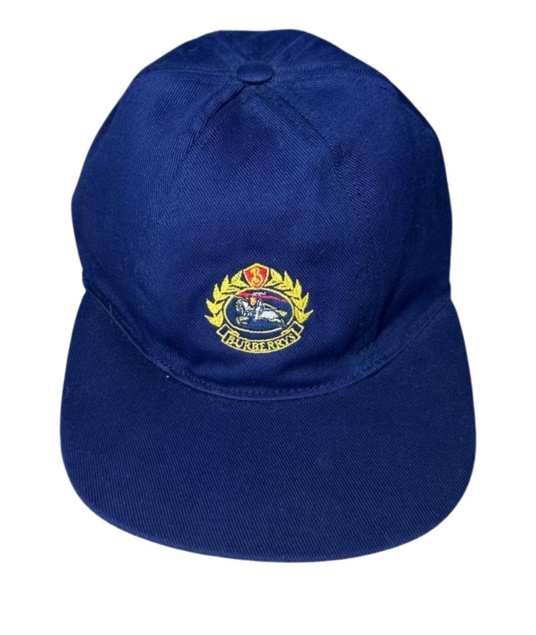 BURBERRY Темно-синяя хлопковая кепка/бейсболка, фото 1