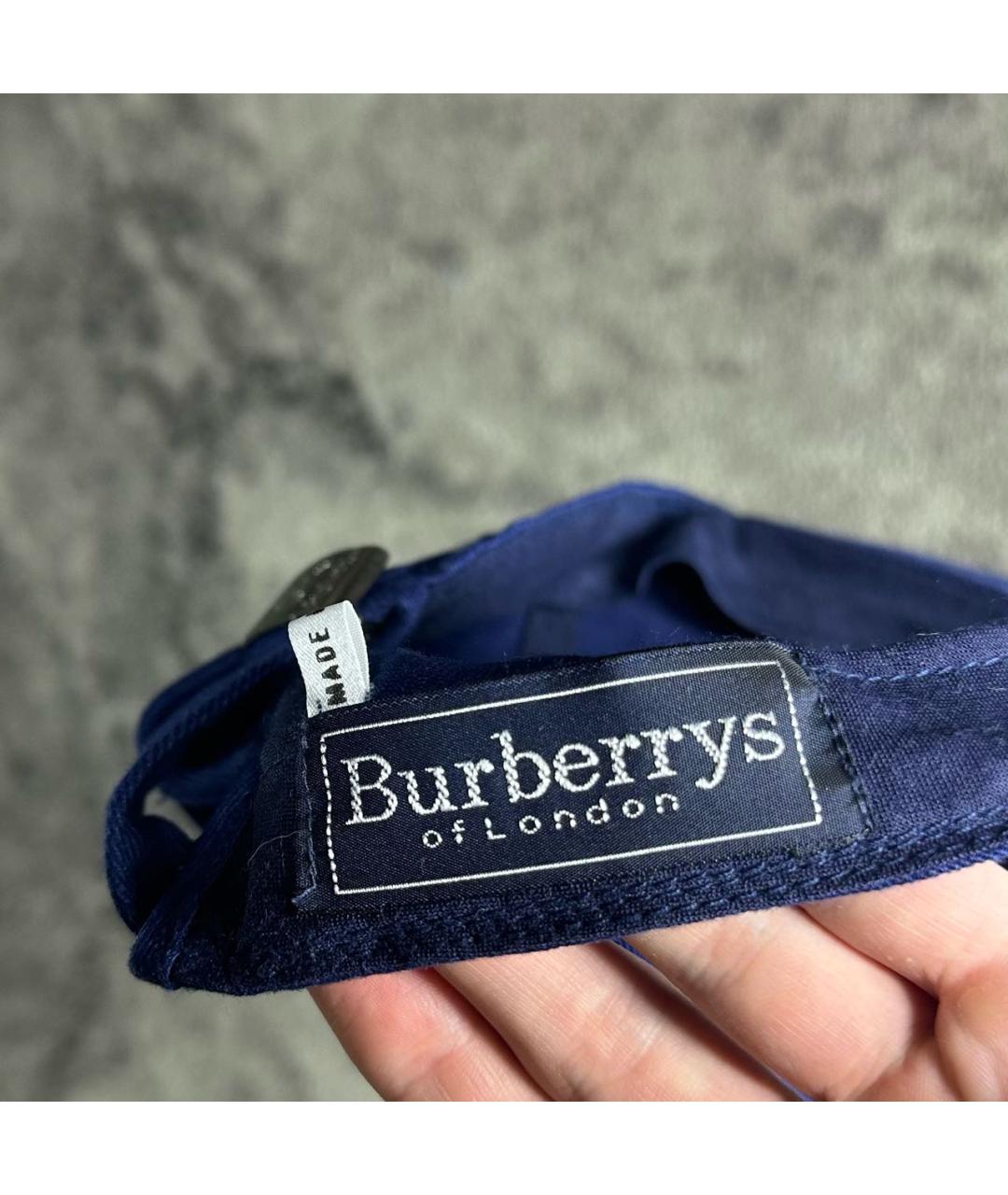 BURBERRY Темно-синяя хлопковая кепка/бейсболка, фото 4
