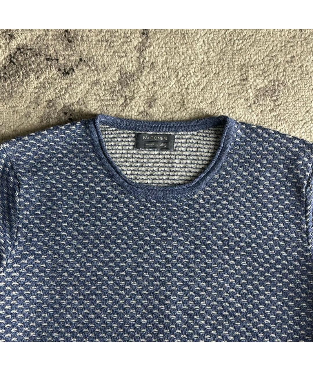 FALCONERI Синий хлопковый джемпер / свитер, фото 2