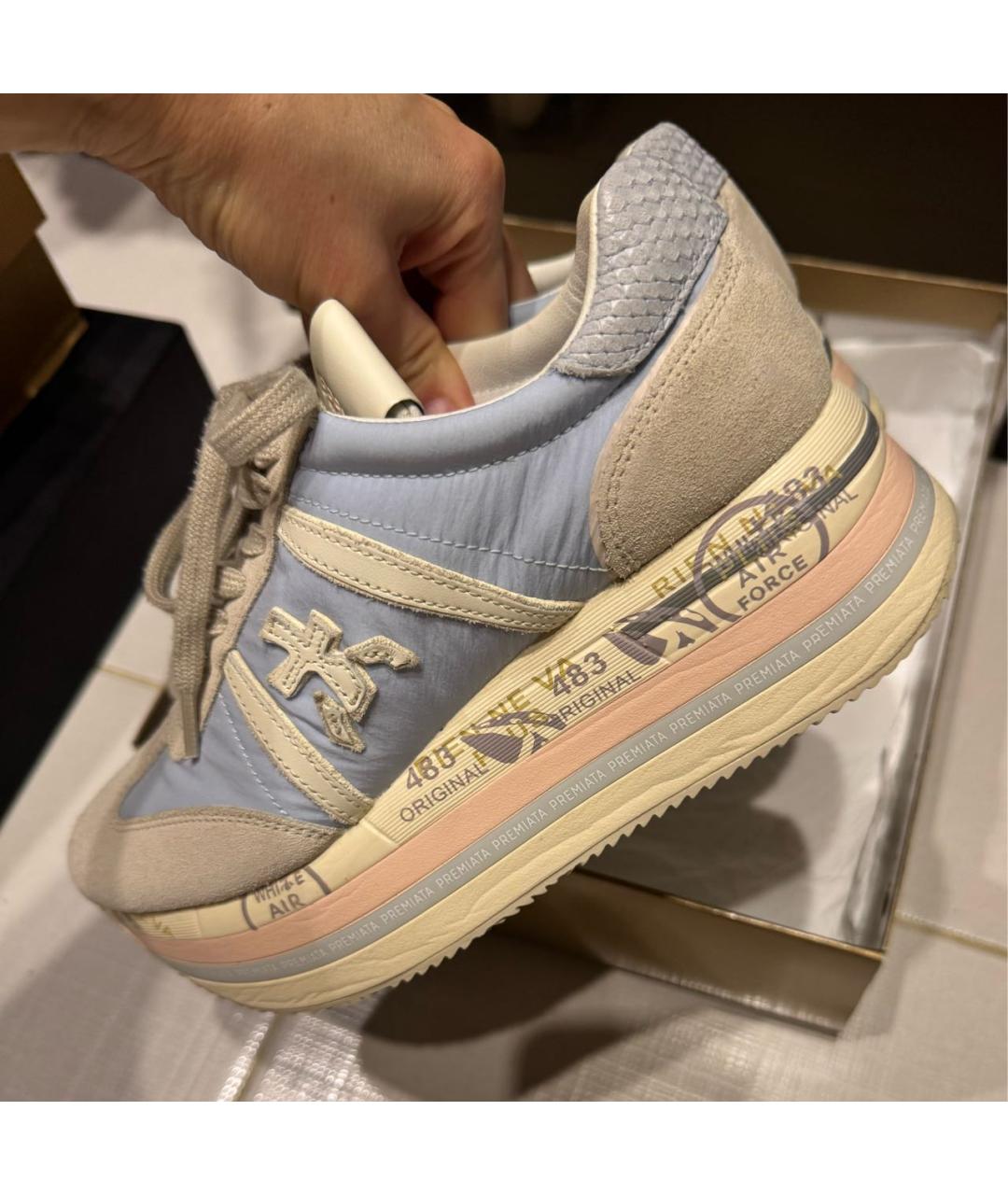 PREMIATA Бежевые замшевые кроссовки, фото 7