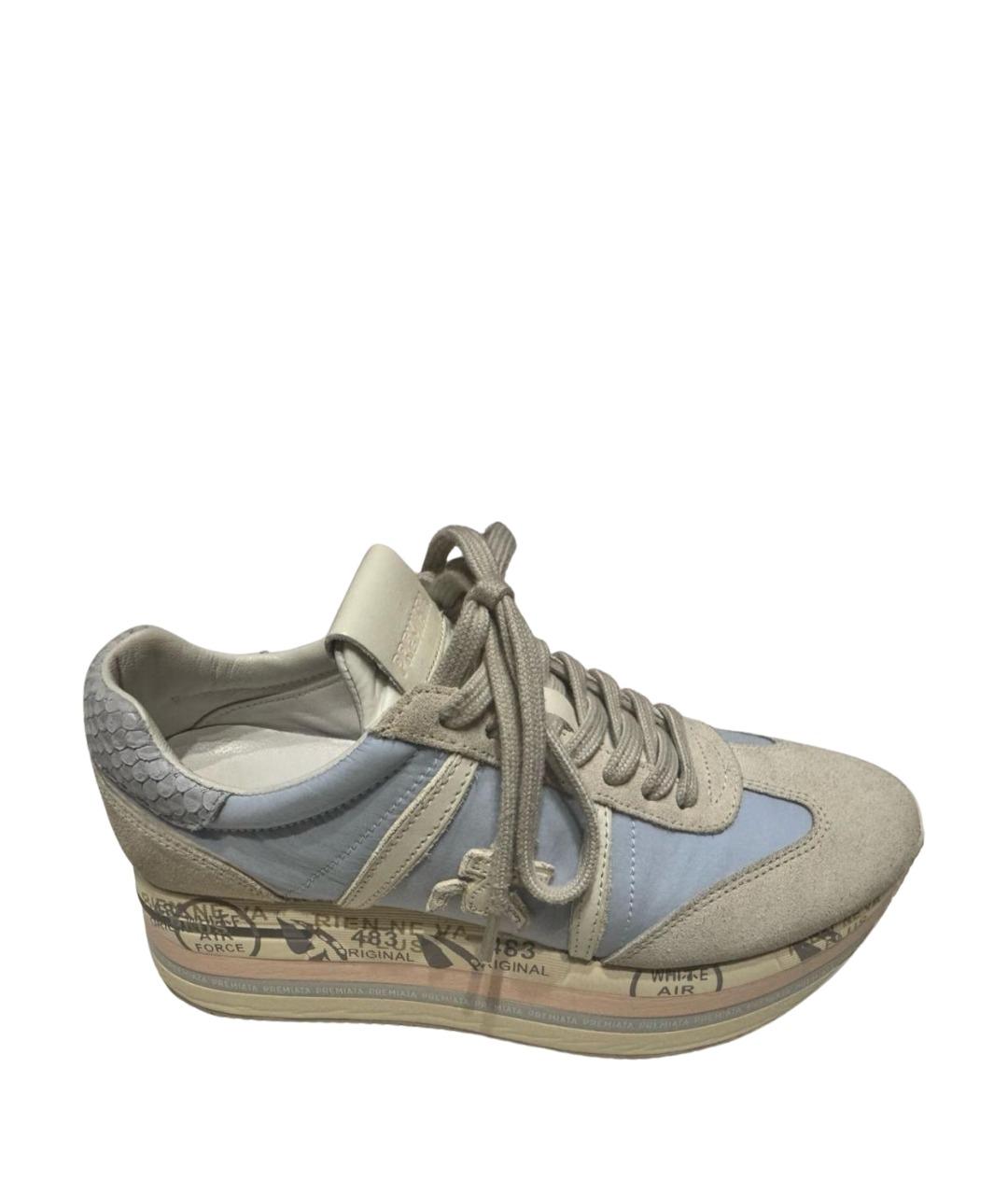 PREMIATA Бежевые замшевые кроссовки, фото 1