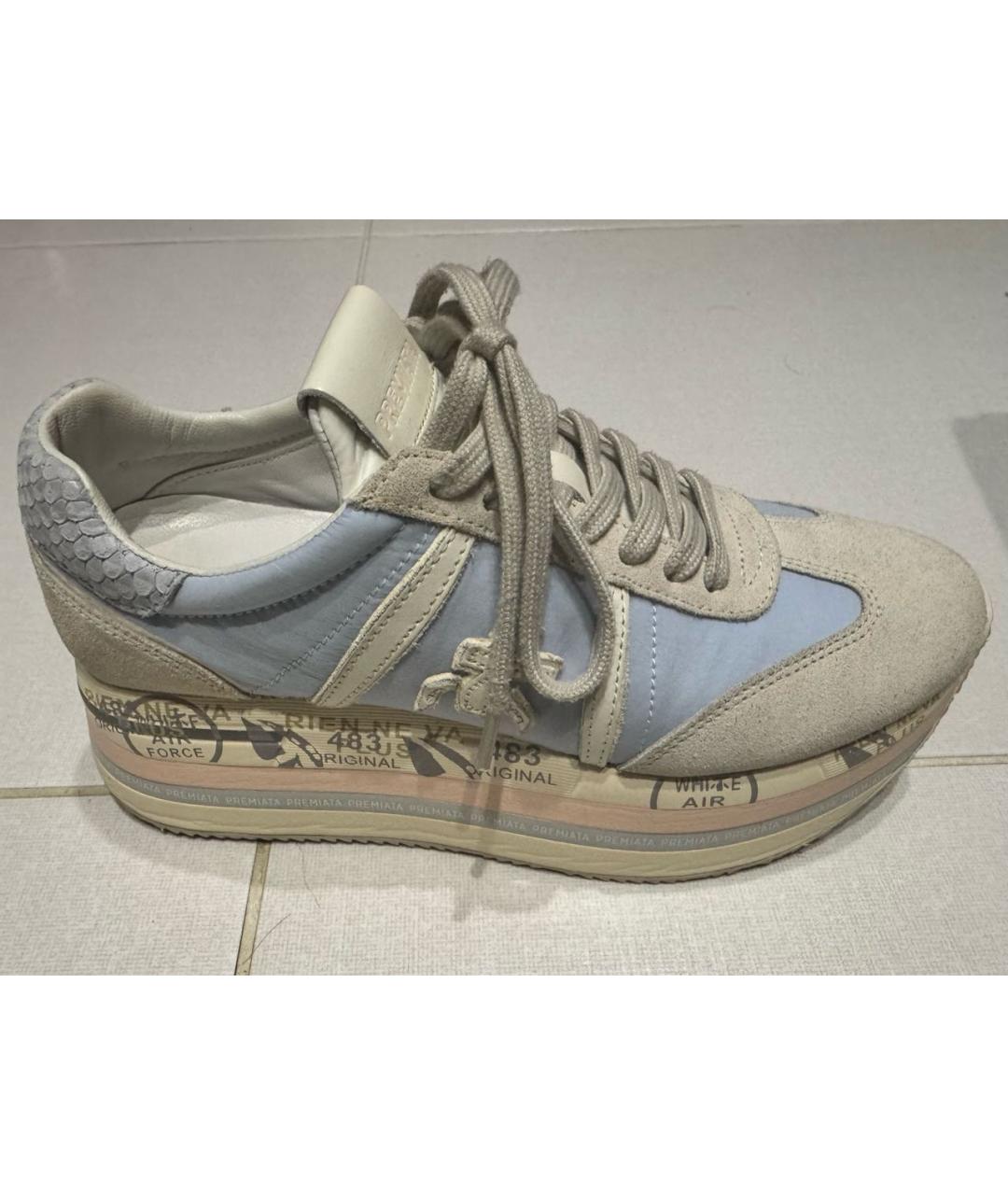 PREMIATA Бежевые замшевые кроссовки, фото 8