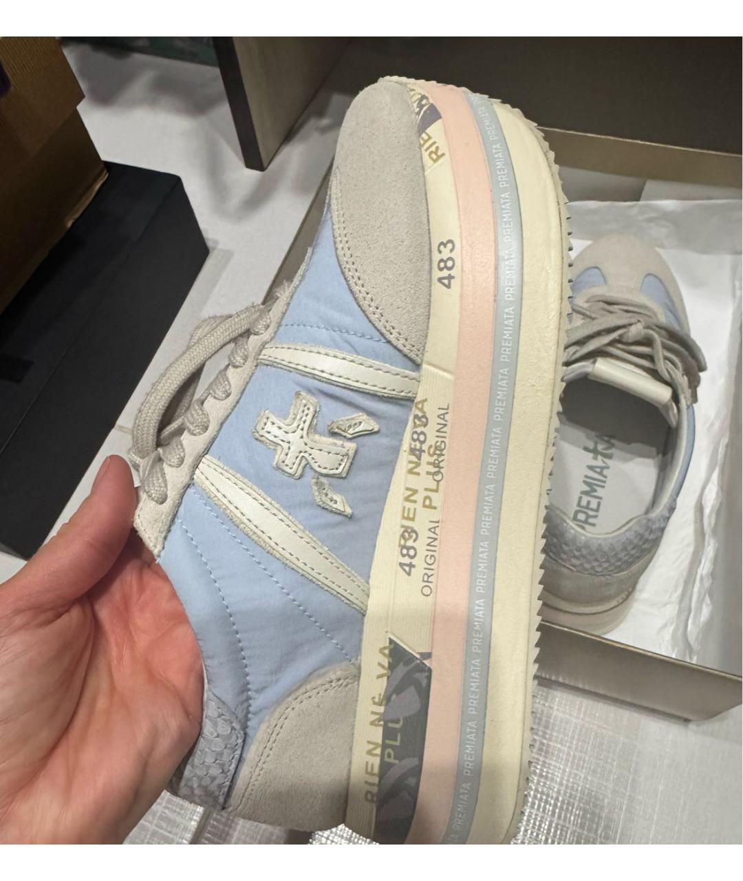 PREMIATA Бежевые замшевые кроссовки, фото 5