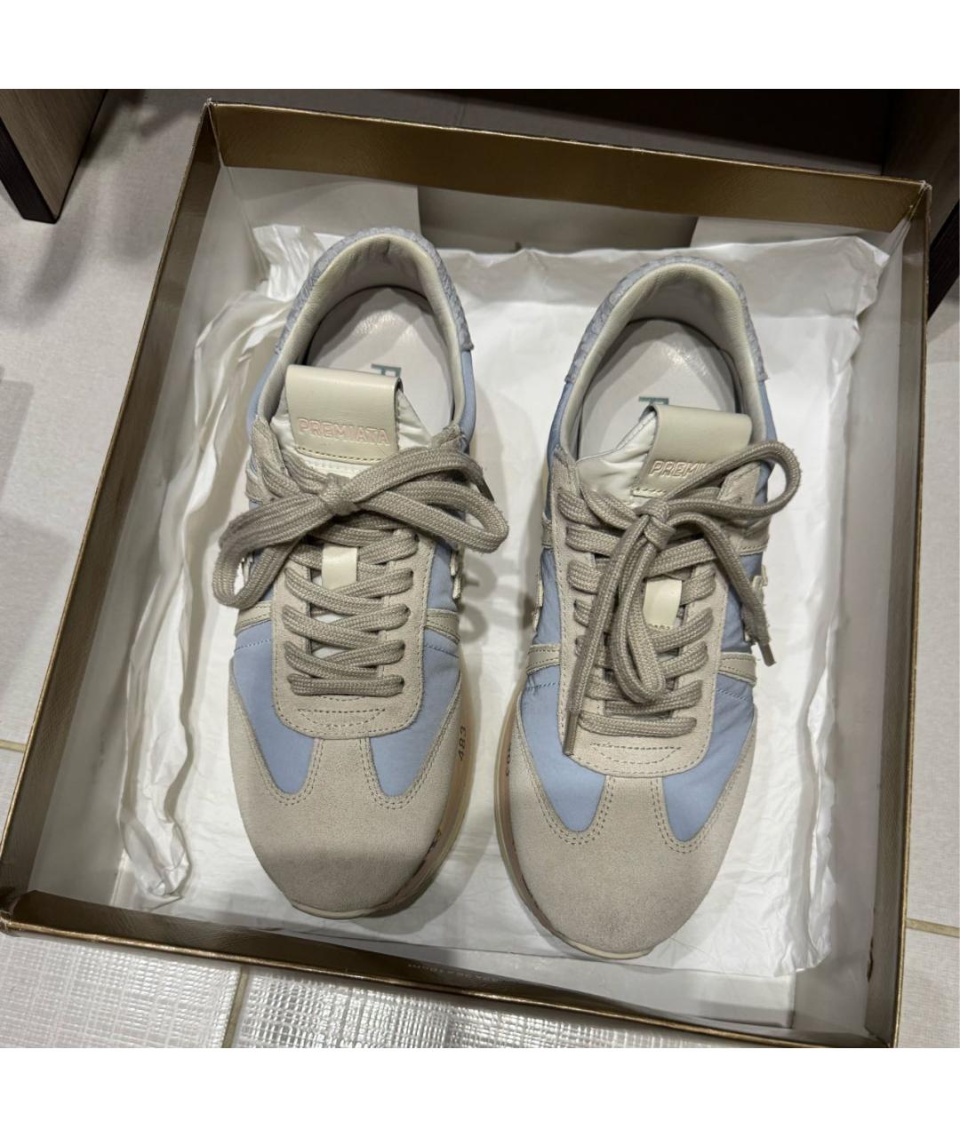 PREMIATA Бежевые замшевые кроссовки, фото 2