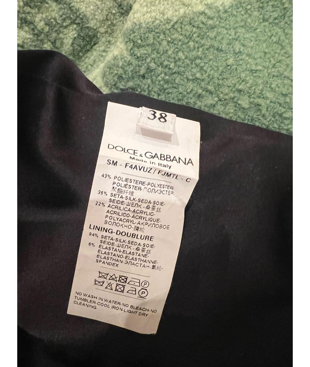 DOLCE&GABBANA Черная сетчатая юбка мини, фото 6