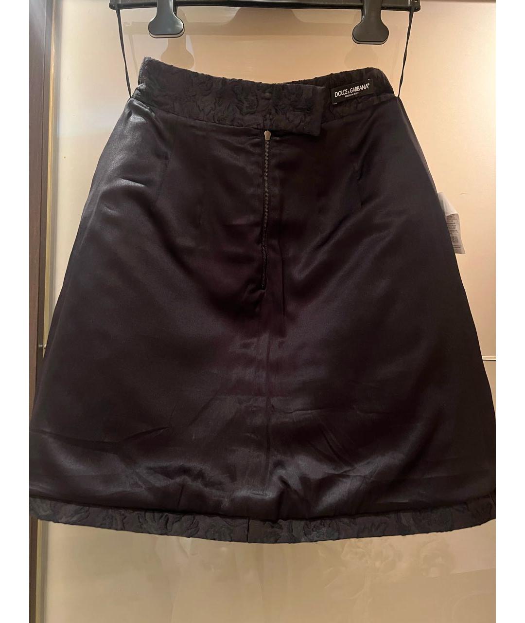 DOLCE&GABBANA Черная сетчатая юбка мини, фото 3