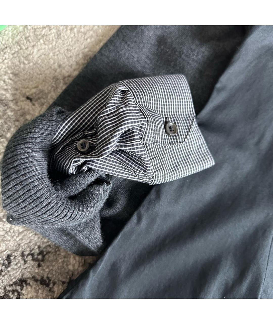 JUUN.J Черная хлопко-шерстяная кэжуал рубашка, фото 4