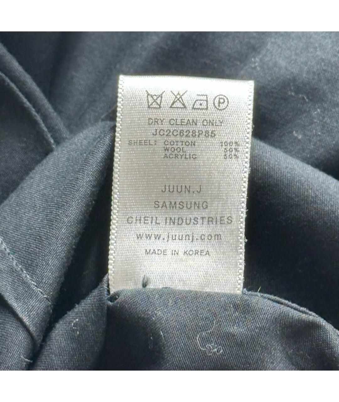 JUUN.J Черная хлопко-шерстяная кэжуал рубашка, фото 7