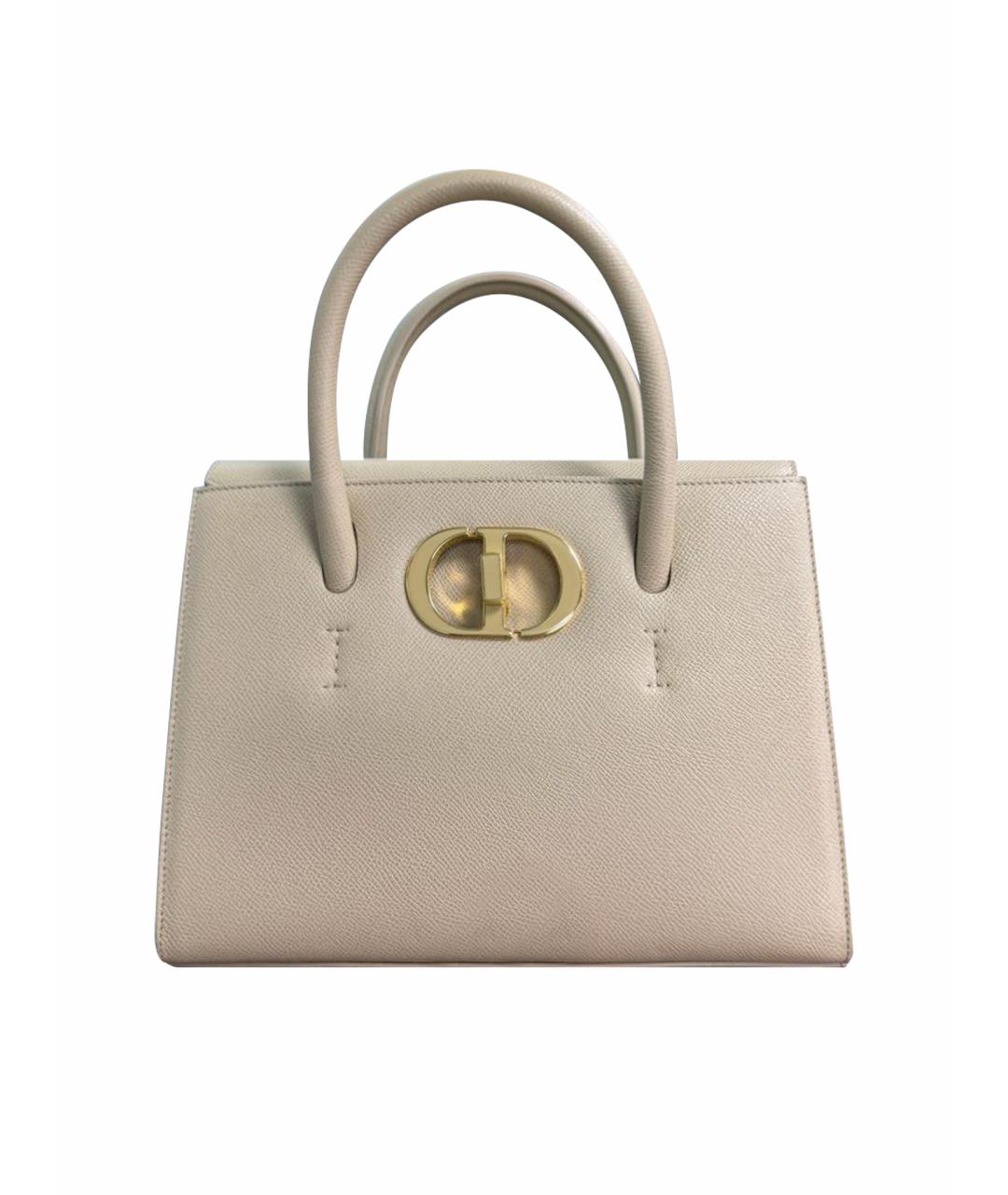 CHRISTIAN DIOR Бежевая кожаная сумка с короткими ручками, фото 1