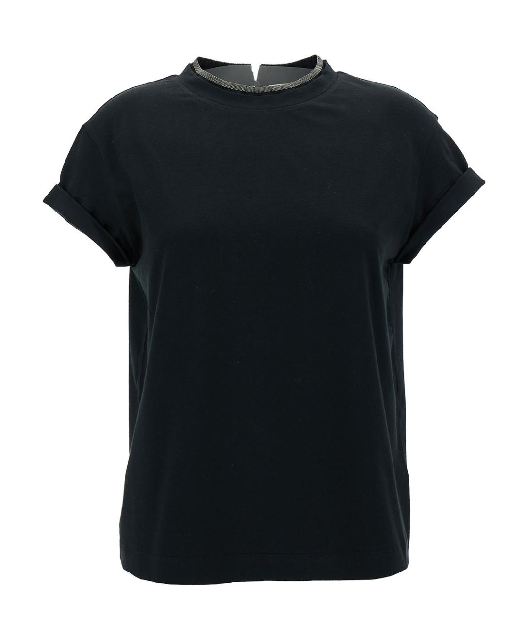 BRUNELLO CUCINELLI Черная хлопковая футболка, фото 1