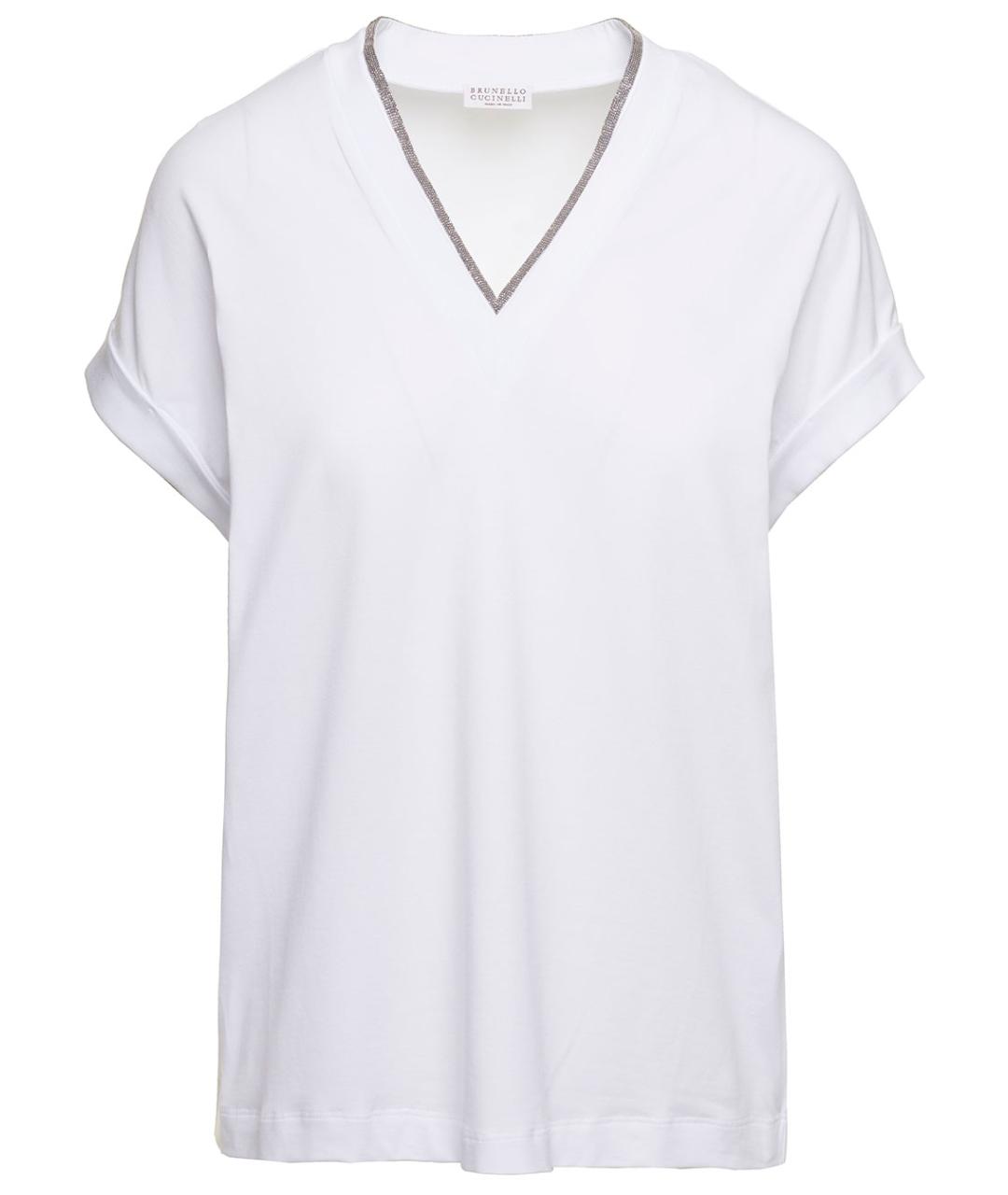 BRUNELLO CUCINELLI Белая хлопковая футболка, фото 1