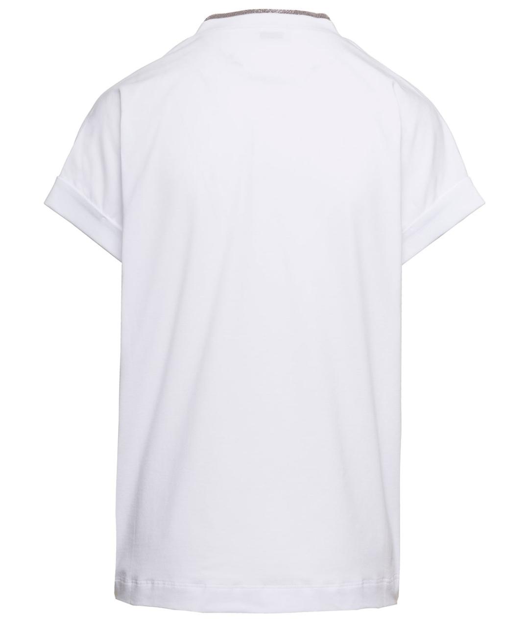 BRUNELLO CUCINELLI Белая хлопковая футболка, фото 2