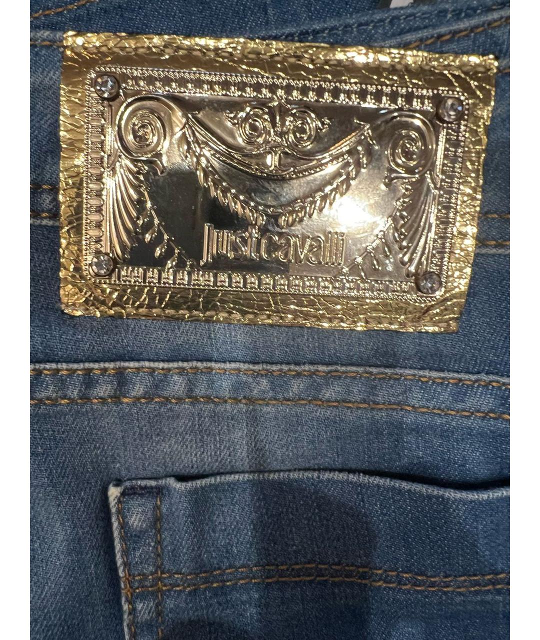 JUST CAVALLI Синие хлопко-эластановые прямые джинсы, фото 6