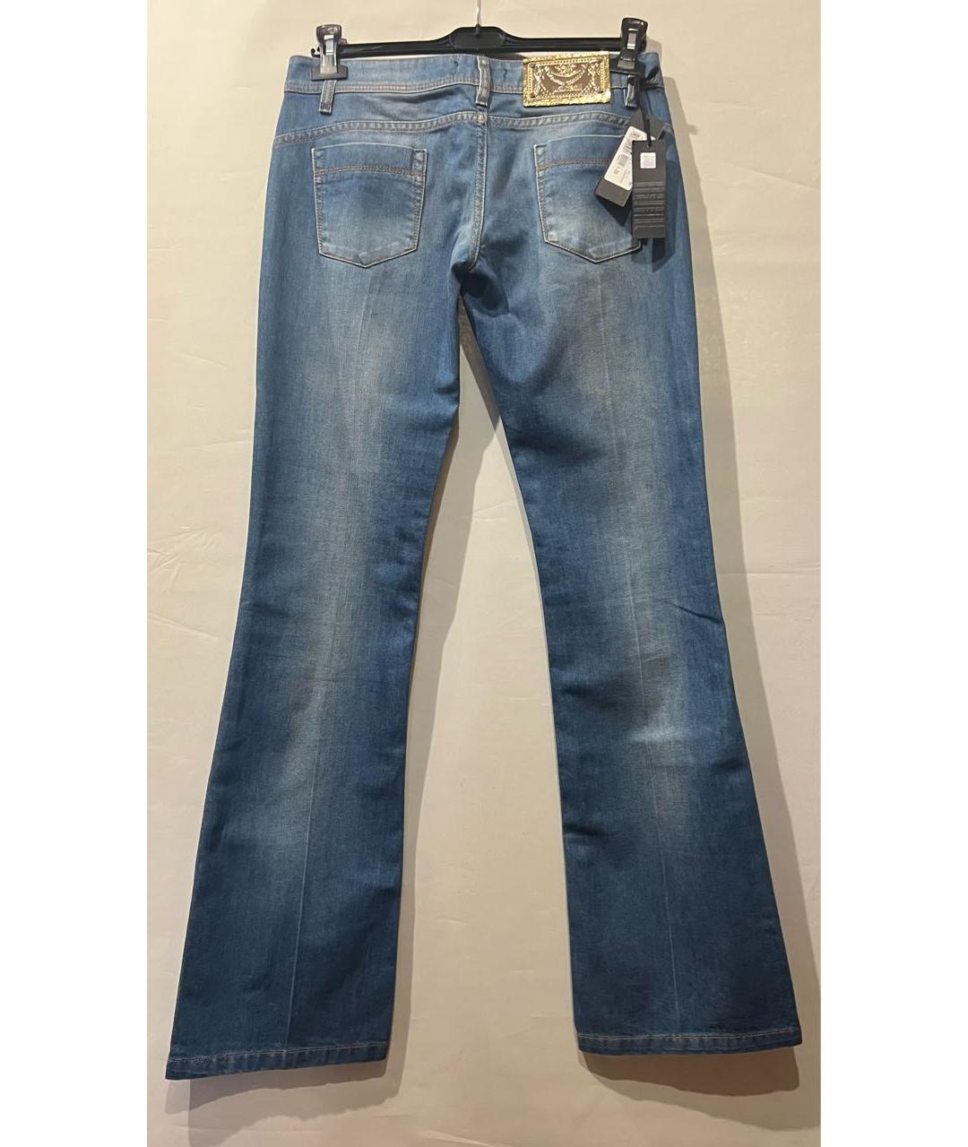 JUST CAVALLI Синие хлопко-эластановые прямые джинсы, фото 3