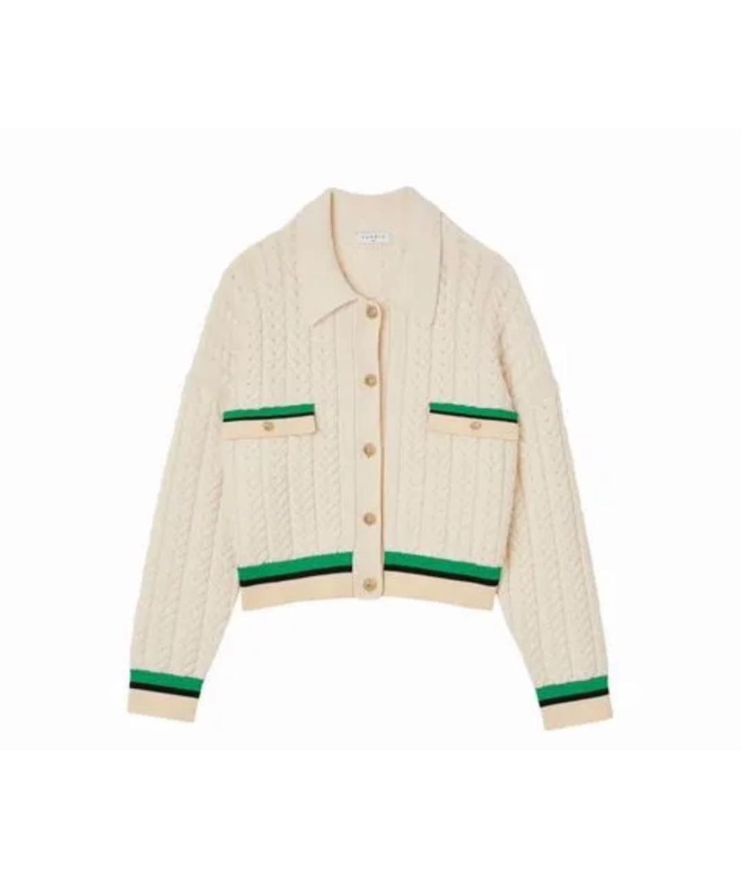 SANDRO Белый шерстяной кардиган, фото 1