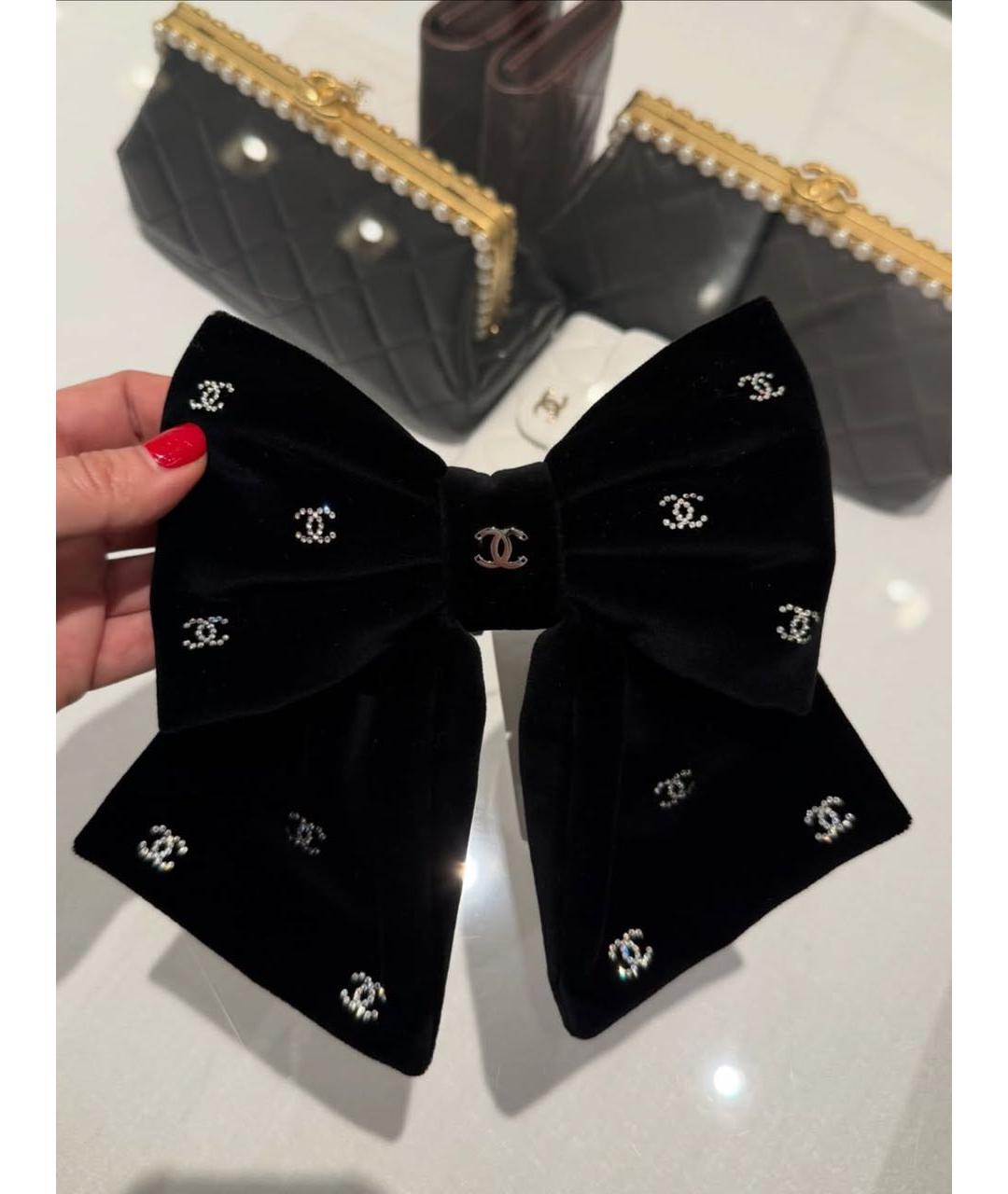 CHANEL Черная заколка, фото 3