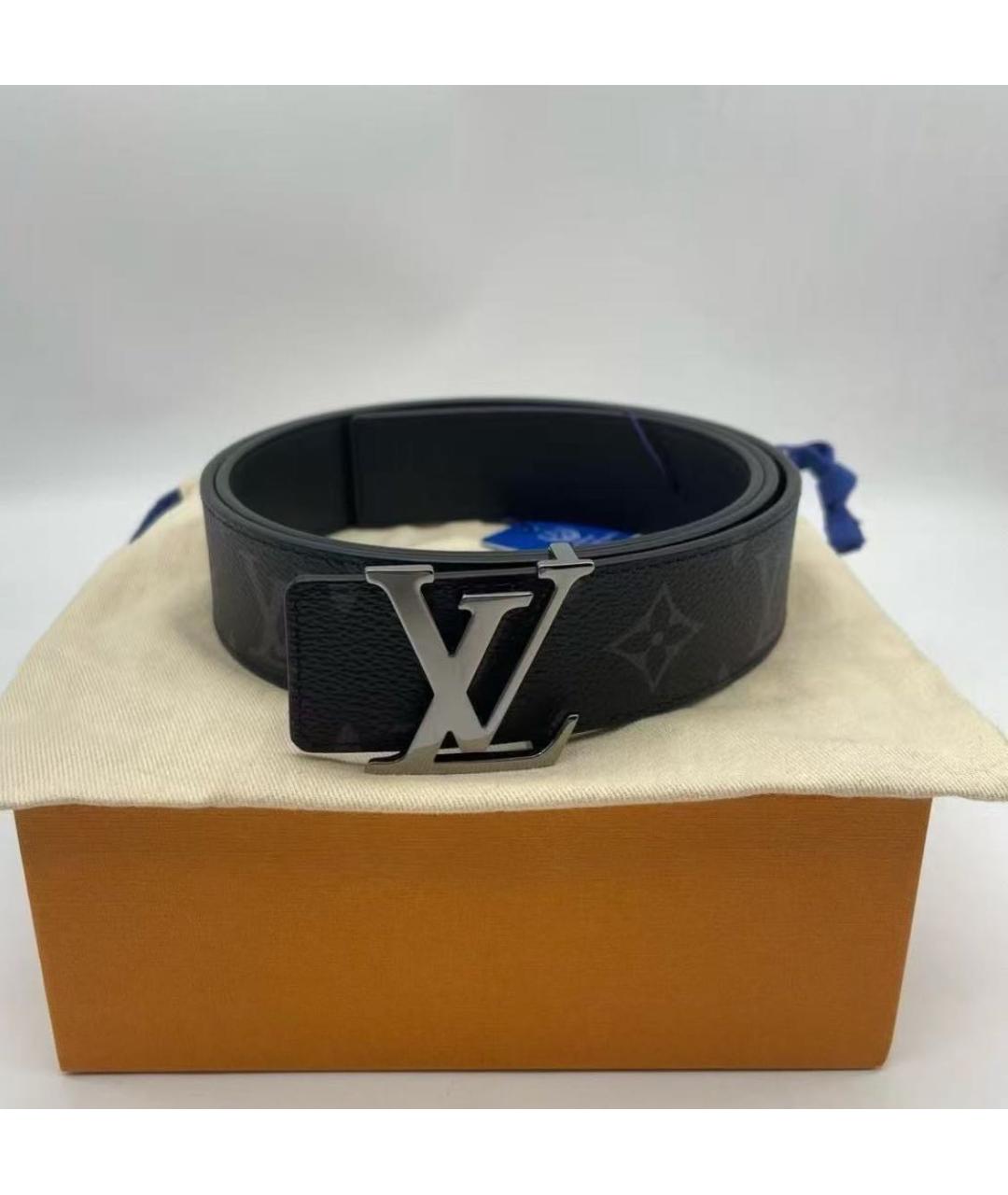 LOUIS VUITTON Темно-синий кожаный ремень, фото 2