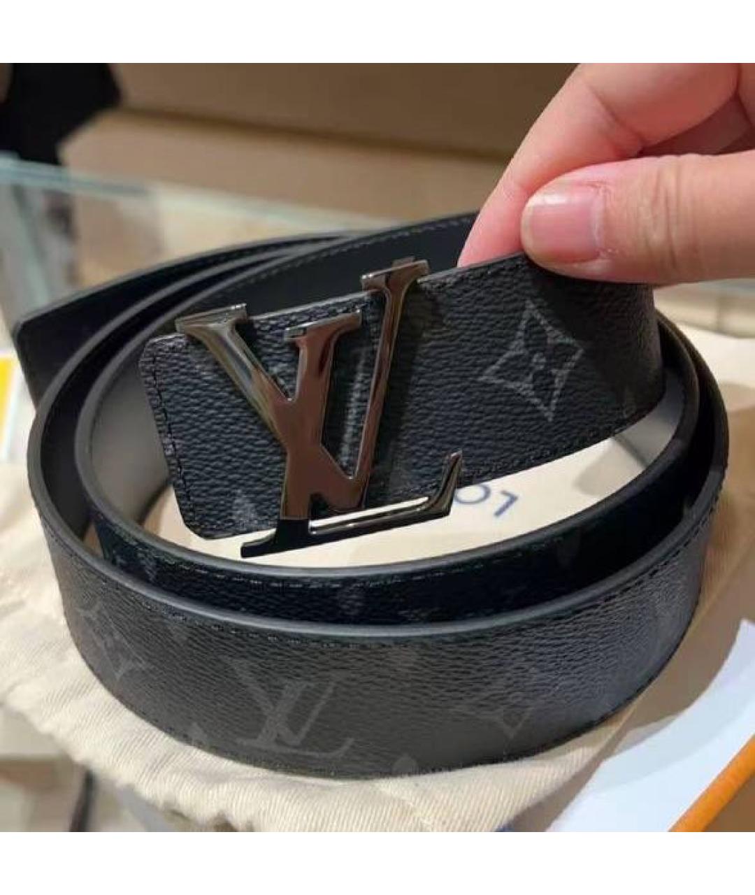 LOUIS VUITTON Темно-синий кожаный ремень, фото 3