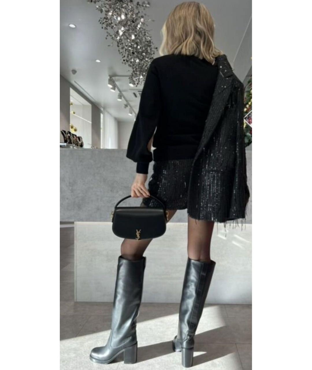 PARIS TEXAS Черные кожаные сапоги, фото 8