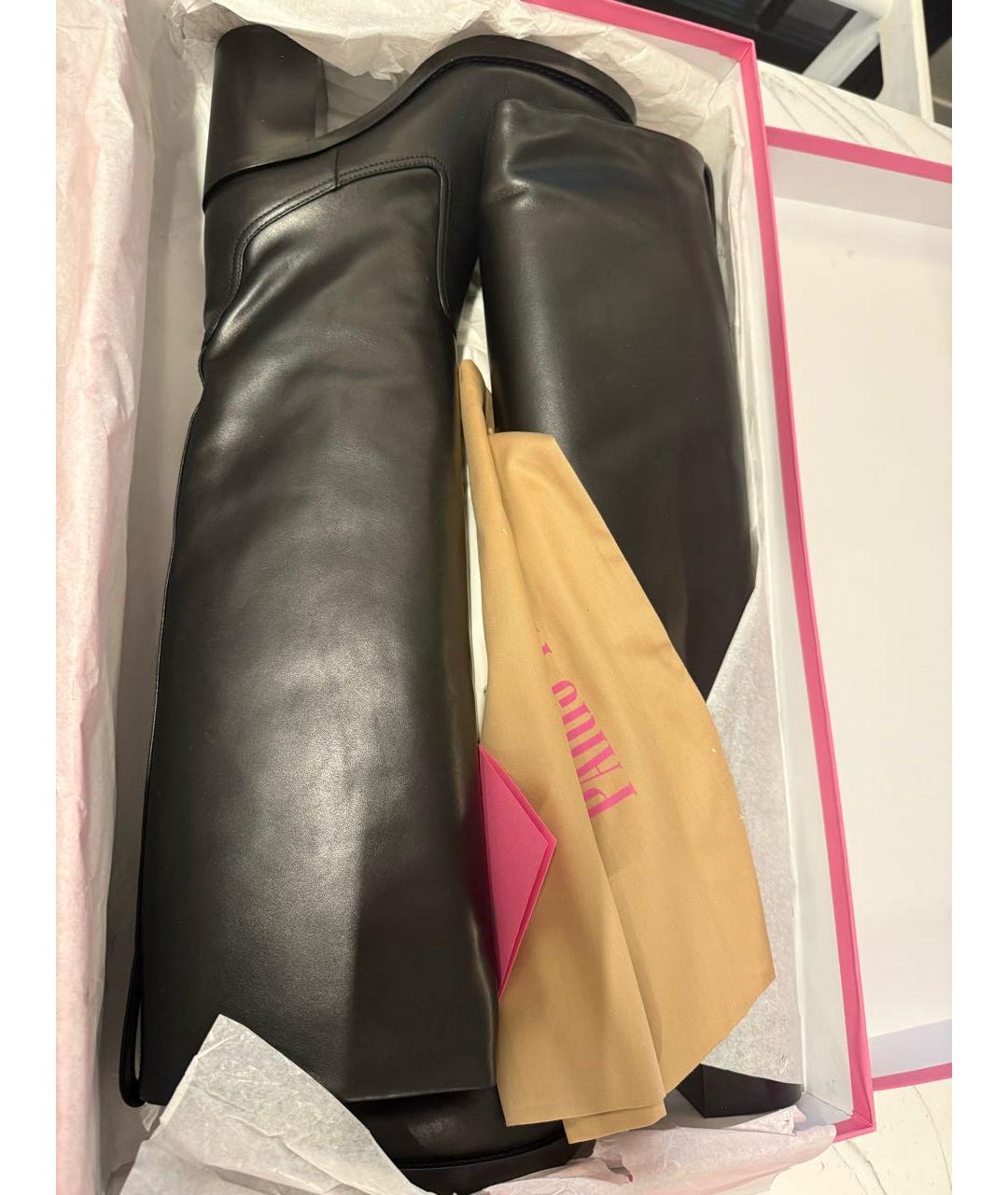 PARIS TEXAS Черные кожаные сапоги, фото 5