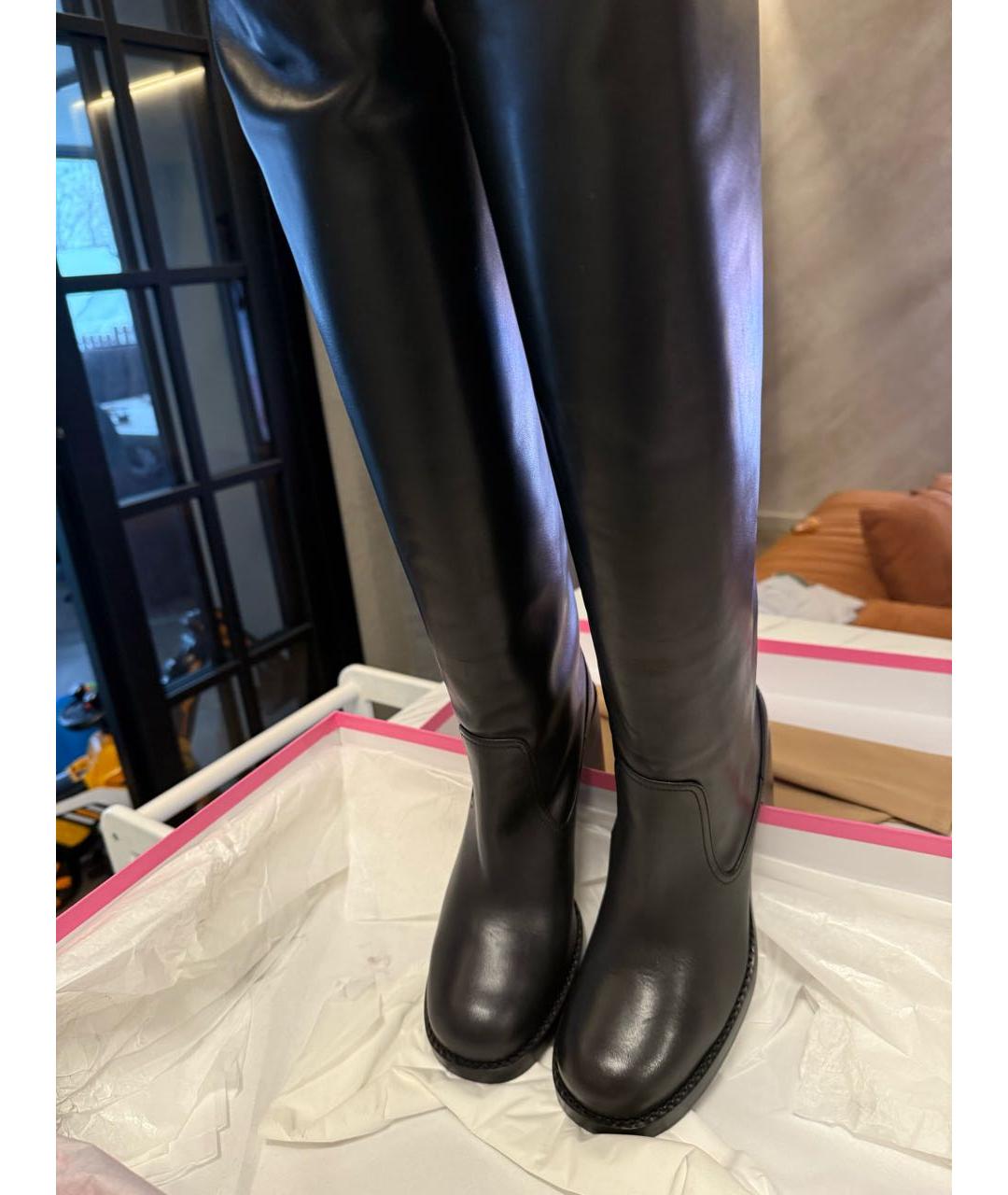 PARIS TEXAS Черные кожаные сапоги, фото 2