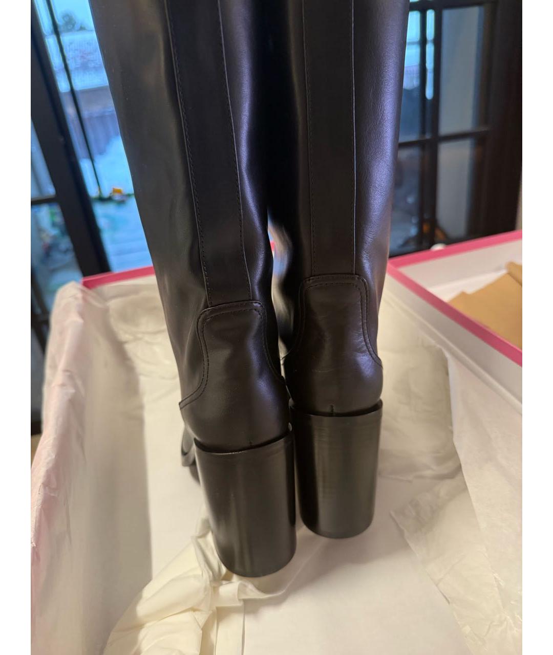 PARIS TEXAS Черные кожаные сапоги, фото 4