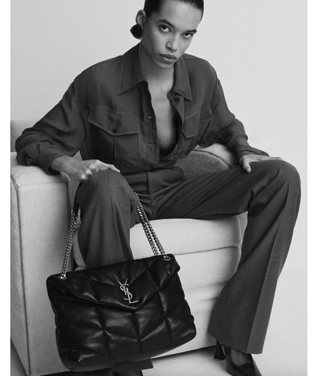 SAINT LAURENT Бордовая кожаная сумка через плечо, фото 7