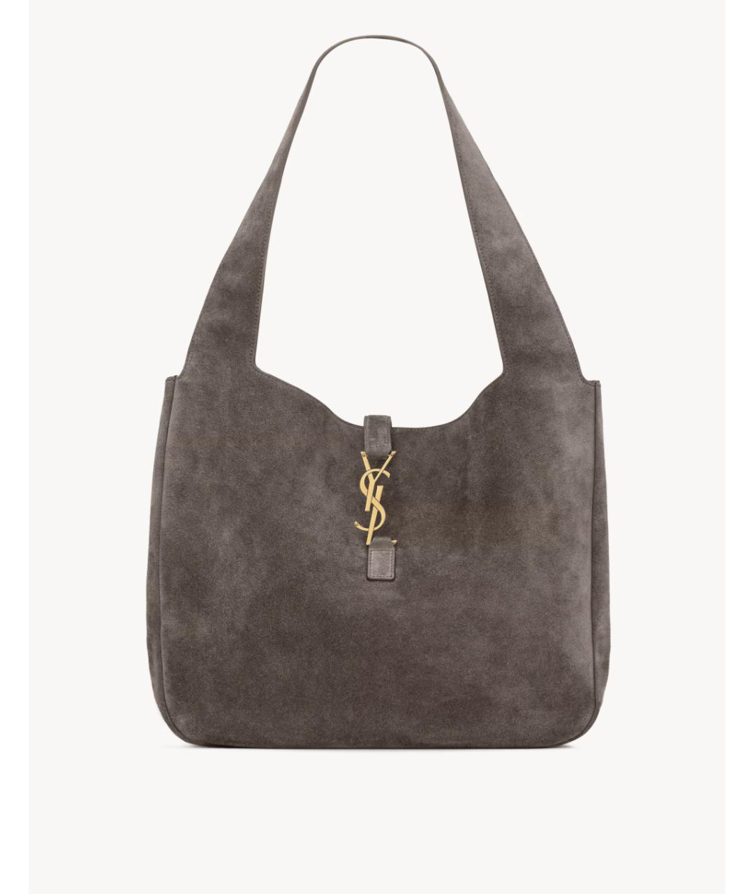 SAINT LAURENT Серая замшевая сумка тоут, фото 2