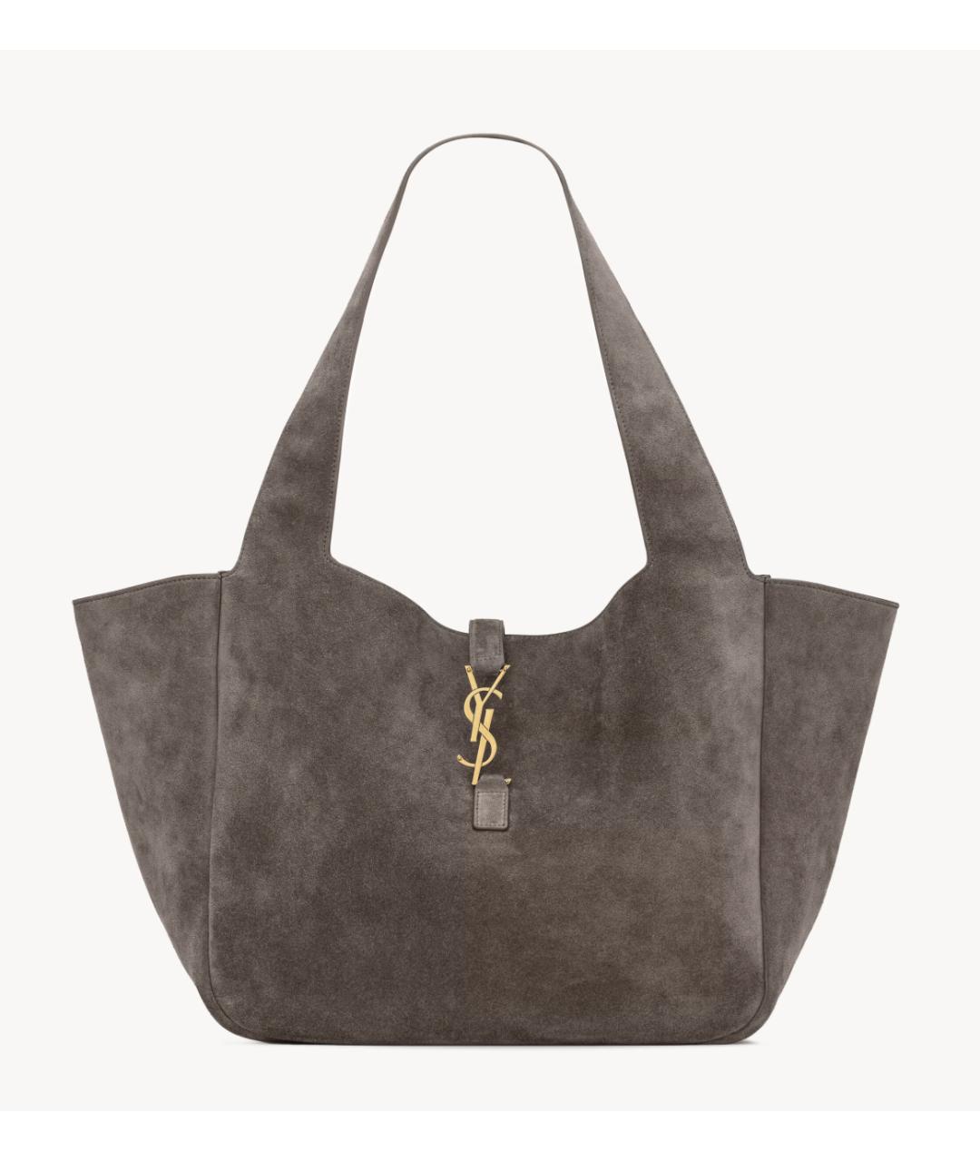 SAINT LAURENT Серая замшевая сумка тоут, фото 6