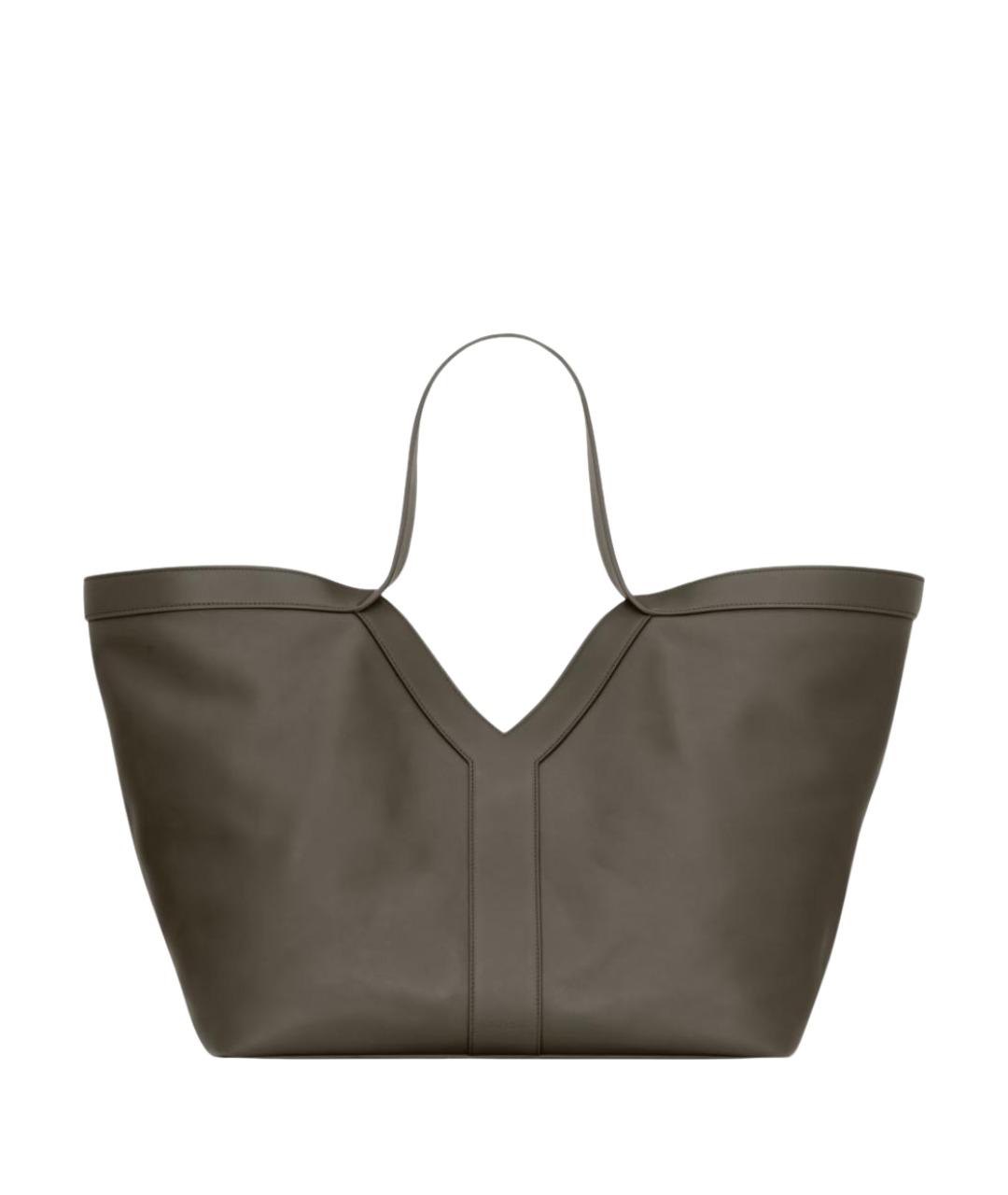 SAINT LAURENT Зеленая кожаная сумка тоут, фото 1