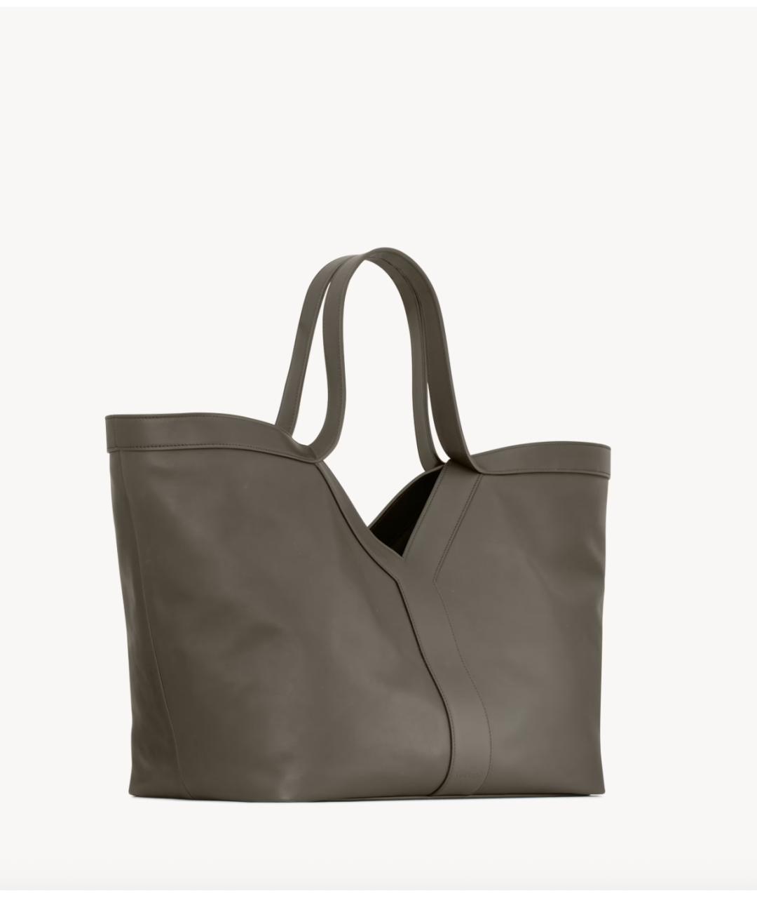 SAINT LAURENT Зеленая кожаная сумка тоут, фото 5