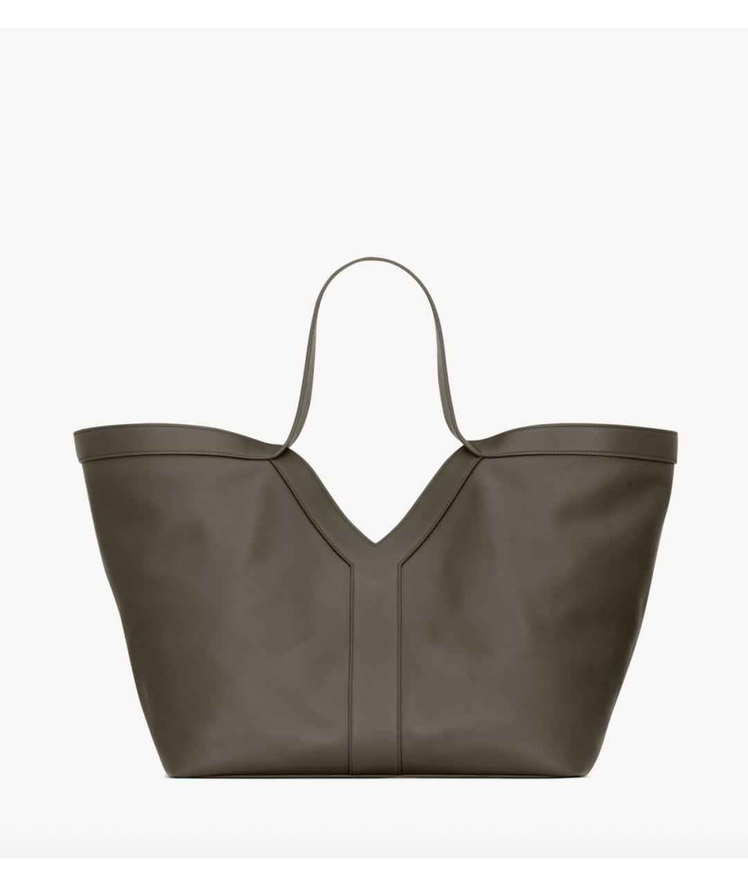 SAINT LAURENT Зеленая кожаная сумка тоут, фото 3