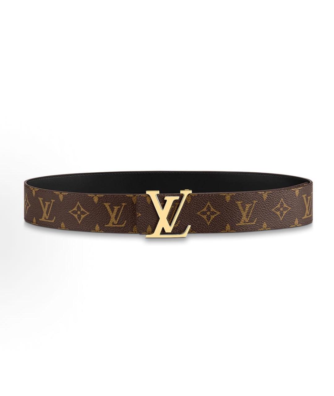 LOUIS VUITTON Коричневый кожаный ремень, фото 4