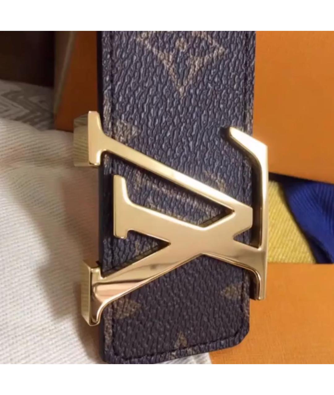 LOUIS VUITTON Коричневый кожаный ремень, фото 3