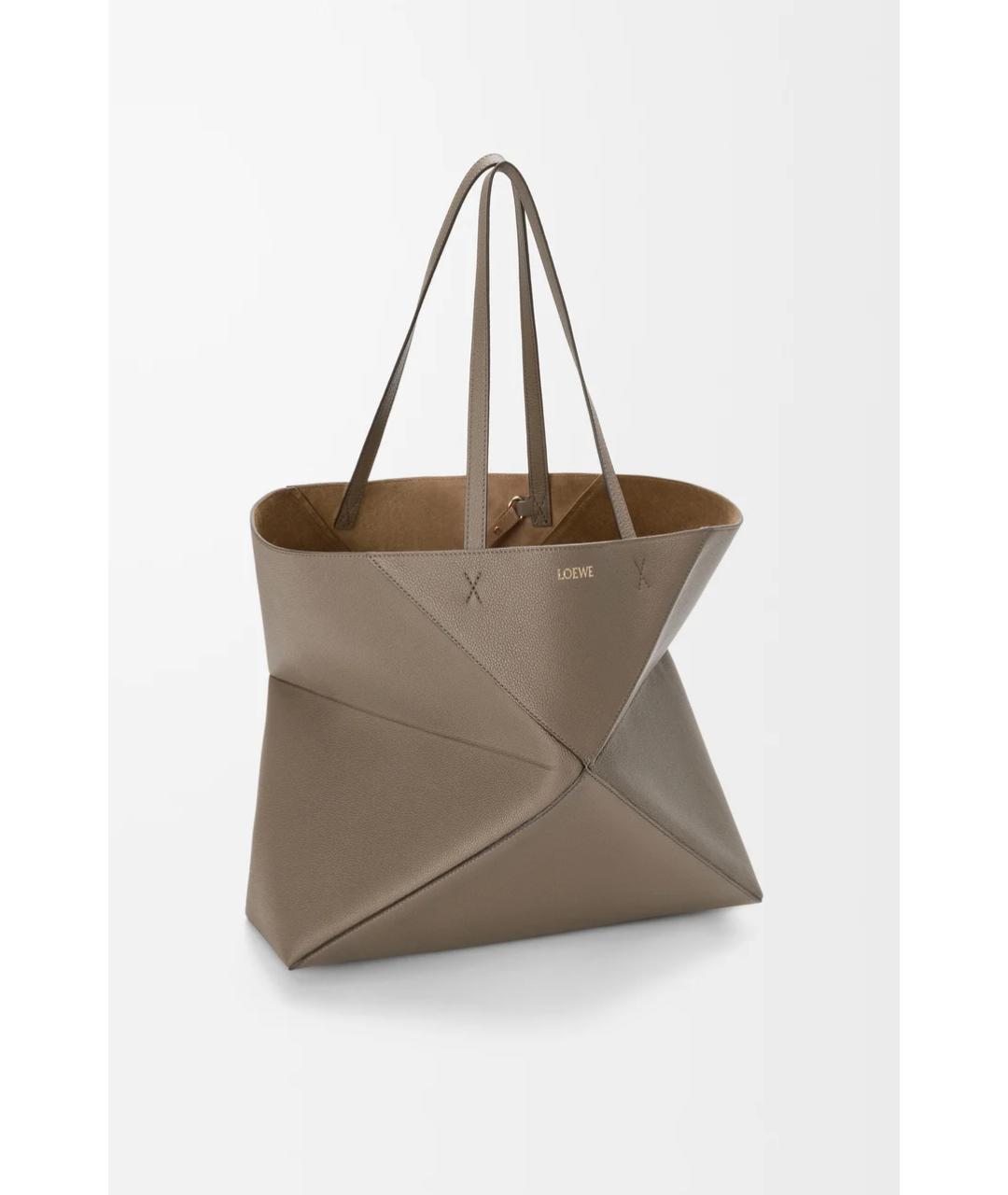 LOEWE Серая кожаная сумка тоут, фото 2