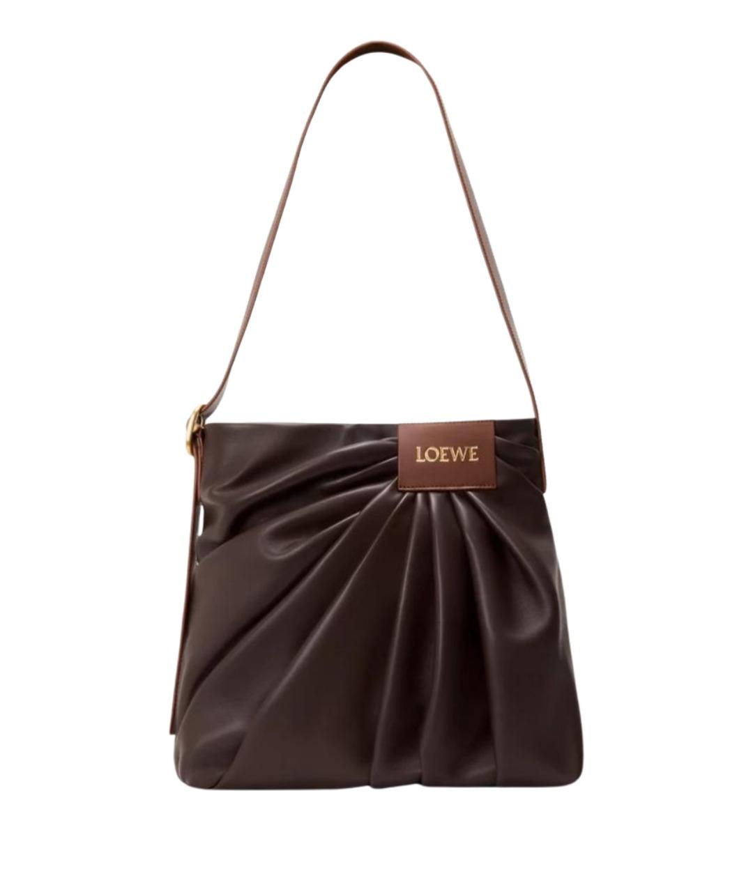 LOEWE Коричневая кожаная сумка через плечо, фото 1