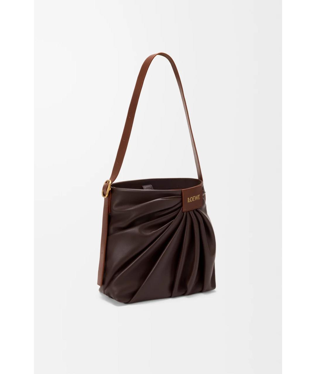 LOEWE Коричневая кожаная сумка через плечо, фото 3