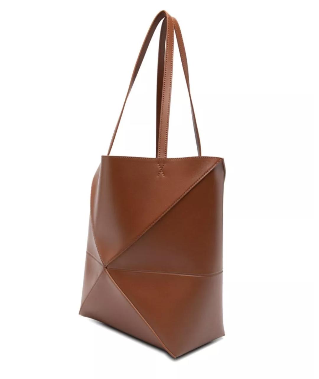 LOEWE Коричневая кожаная сумка тоут, фото 3